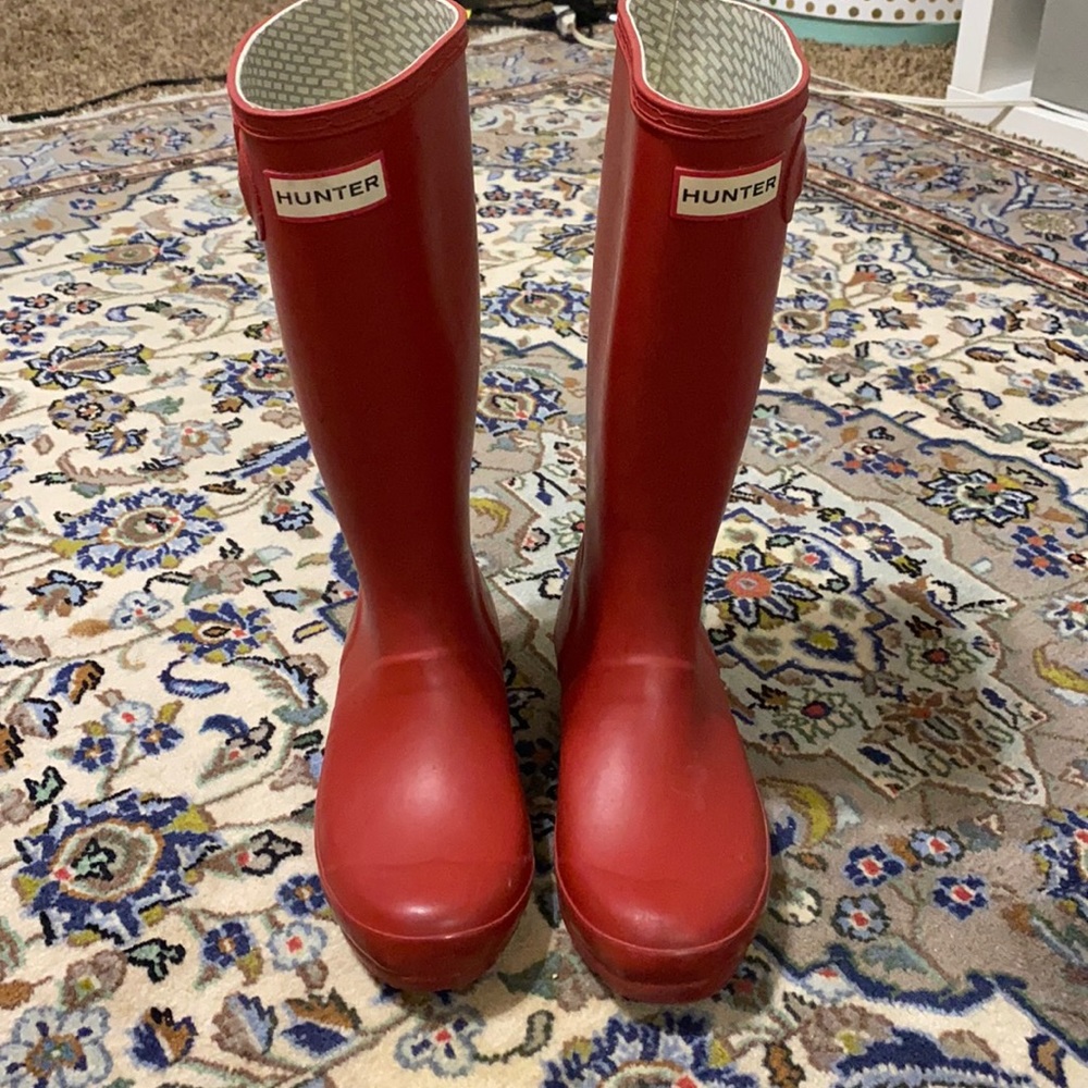 Hunter Red Kids Rain Boots size 5G/4B